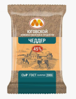 Сыр Чеддер 45% 200гр ЮКМП БЗМЖ