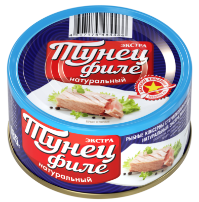Тунец Филе ВКУСНЫЕ КОНСЕРВЫ Натурал 185гр ж/б с/кл