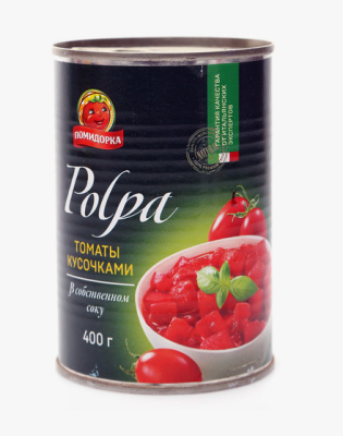 Томаты Помидорка КУСОЧКАМИ В Собст Соку 425мл/400гр ж/б с кл