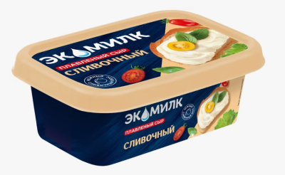 Сыр Экомилк СЛИВОЧНЫЙ плавленный 55% 180гр ванна