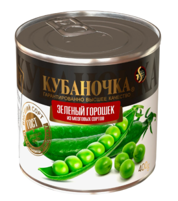Горошек КУБАНОЧКА 425мл/400гр ж/б с кл ГОСТ 34112-2017